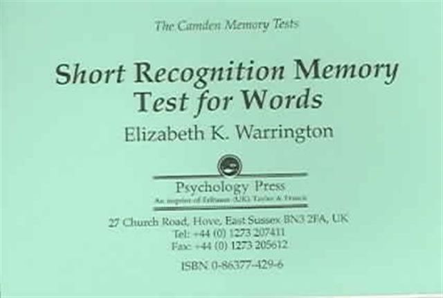 The Camden Memory Tests : Short Memory Test for Words, Undefined Book
