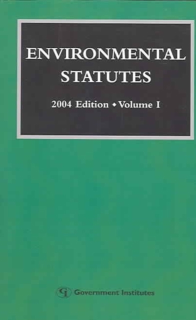 Environmental Statutes, Paperback / softback Book