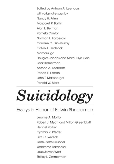 Suicidology, Hardback Book