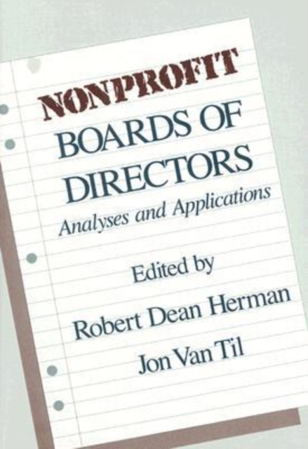Nonprofit Boards of Directors : Analyses and Applications, Hardback Book