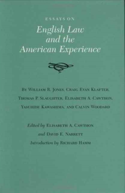 Essays on English Law and the American Experience, Hardback Book