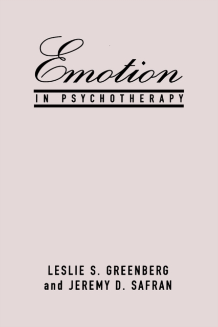 Emotion in Psychotherapy, Paperback / softback Book