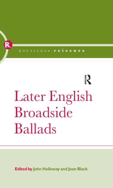 Later English Broadside Ballads : Volume 2, PDF eBook