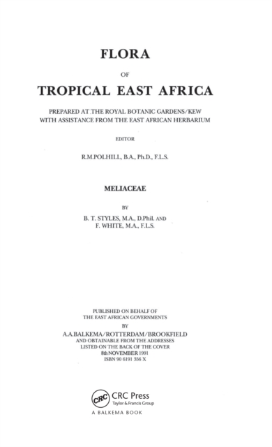 Flora of Tropical East Africa - Meliaceae (1991), PDF eBook