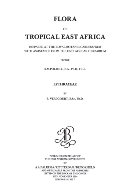 Flora of Tropical East Africa - Lythraceae (1994), PDF eBook