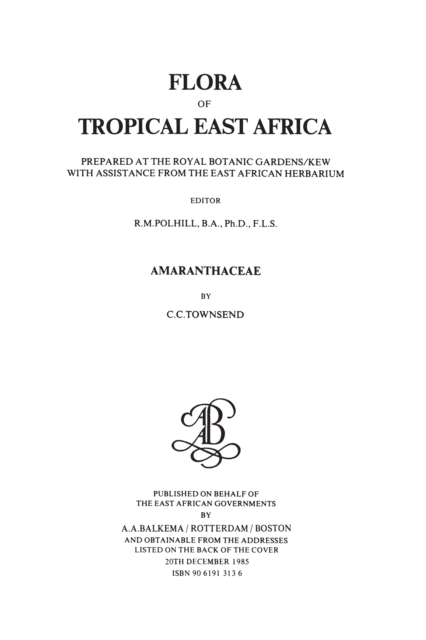 Flora of Tropical East Africa -Amaranthaceae (1985), PDF eBook