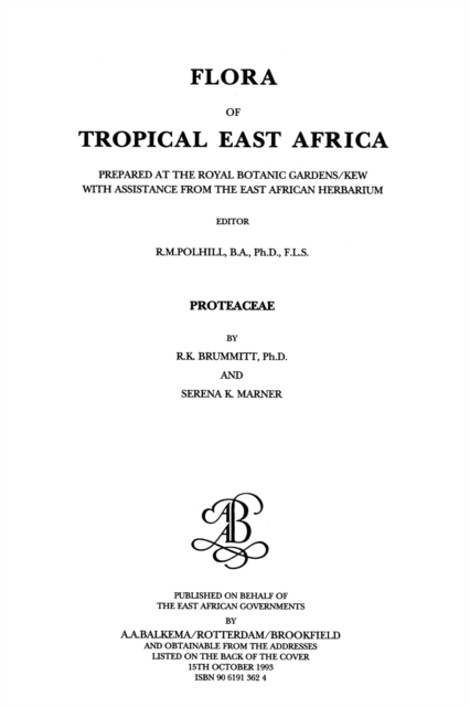 Flora of Tropical East Africa - Proteaceae (1993), EPUB eBook