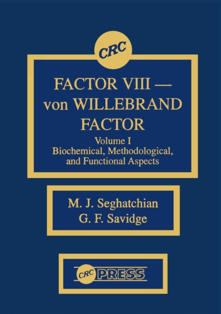 Factor VIII - von WIllebrand Factor, Volume I, PDF eBook