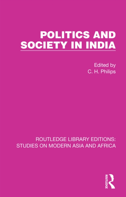 Politics and Society in India, PDF eBook
