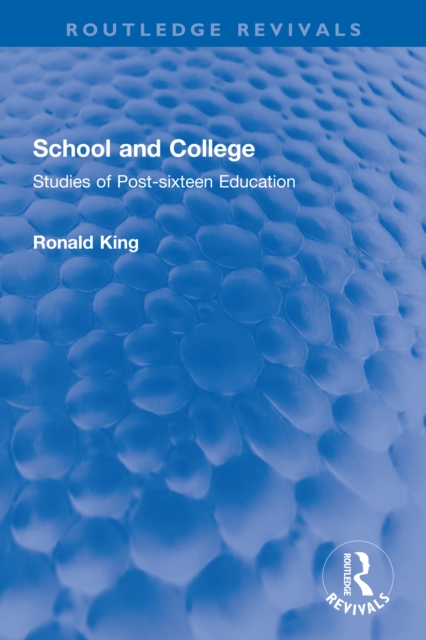 School and College : Studies of Post-sixteen Education, PDF eBook