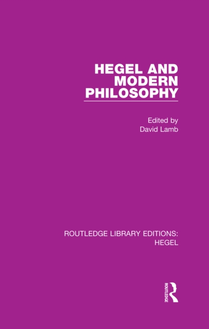 Hegel and Modern Philosophy, PDF eBook