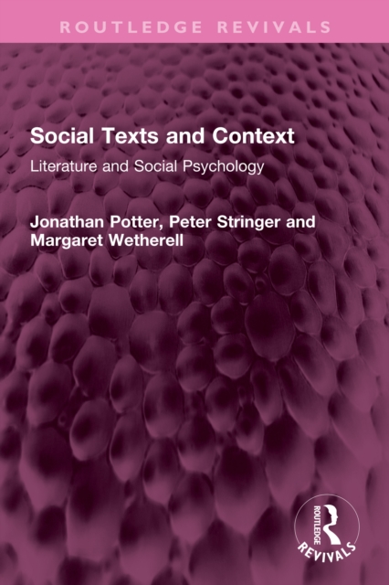 Social Texts and Context : Literature and Social Psychology, PDF eBook