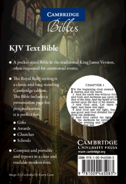 KJV Ruby Text Bible, KJ221:T, Black Hardback, Hardback Book