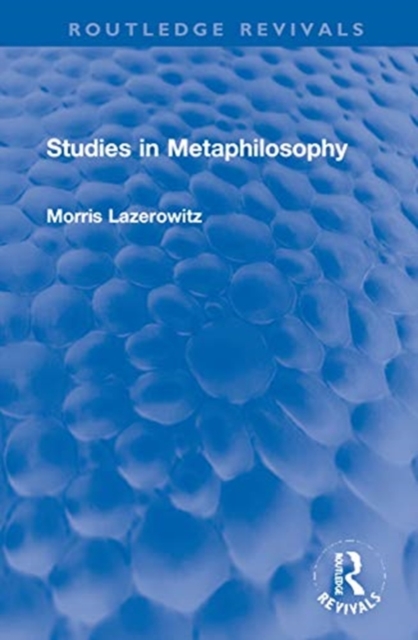 Studies in Metaphilosophy, Hardback Book