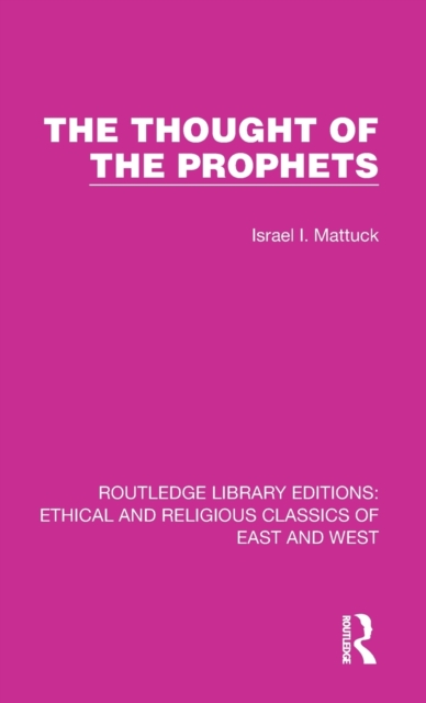 The Thought of the Prophets, Hardback Book