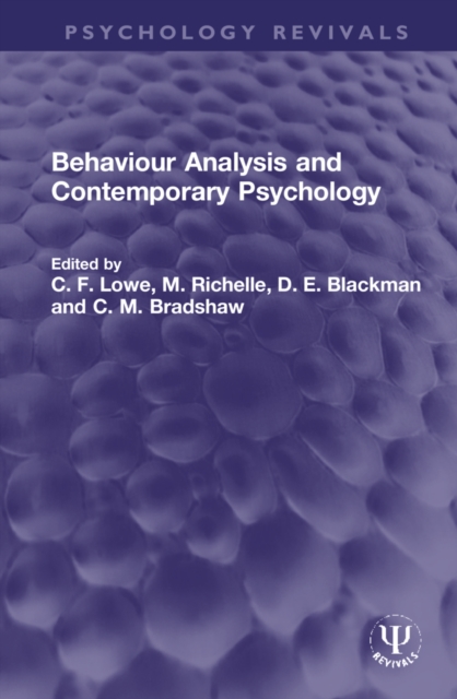Behaviour Analysis and Contemporary Psychology, Hardback Book