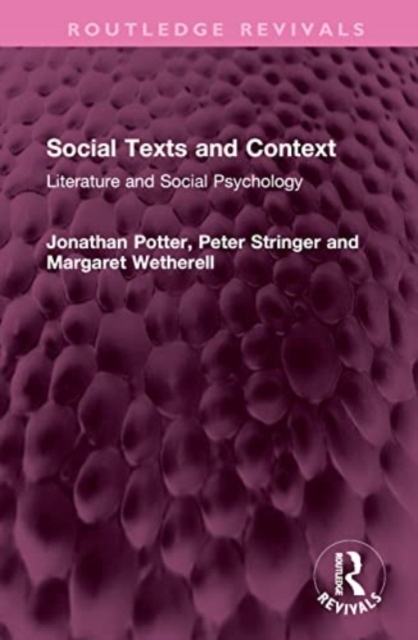 Social Texts and Context : Literature and Social Psychology, Hardback Book