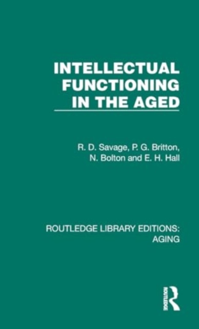 Intellectual Functioning in the Aged, Hardback Book