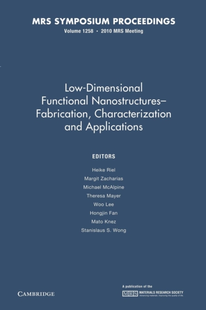 Low-Dimensional Functional Nanostructures-Fabrication, Characterization and Applications: Volume 1258, Paperback / softback Book