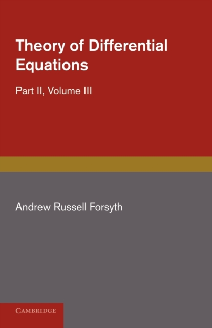 Theory of Differential Equations : Ordinary Equations, Not Linear, Paperback / softback Book