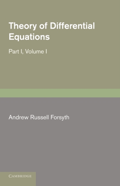 Theory of Differential Equations : Exact Equations and Pfaff's Problem, Paperback / softback Book