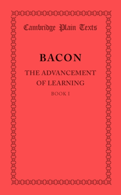 The Advancement of Learning: Book I, Paperback / softback Book