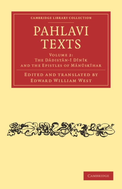 Pahlavi Texts, Paperback / softback Book