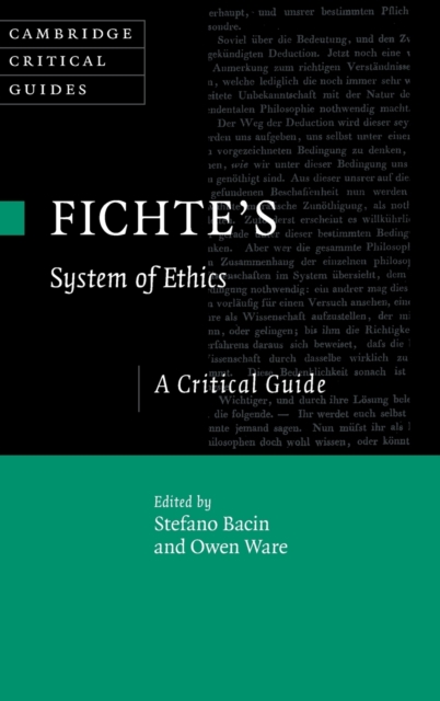 Fichte's System of Ethics : A Critical Guide, Hardback Book