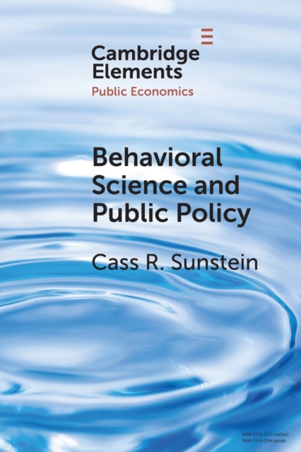 Behavioral Science and Public Policy, Paperback / softback Book