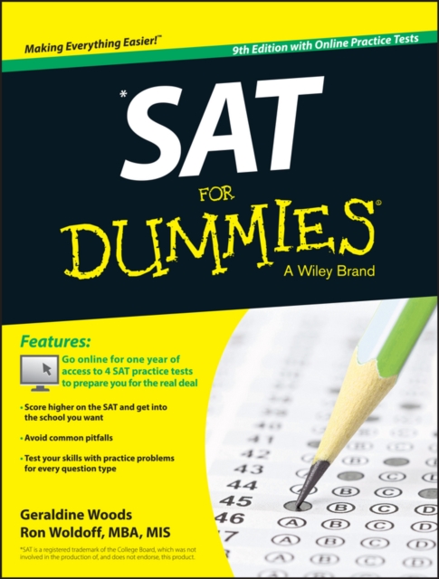 SAT For Dummies : Book + 4 Practice Tests Online, Paperback / softback Book