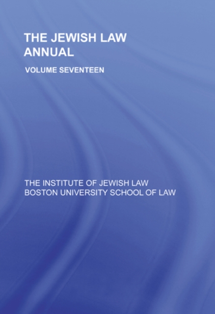 The Jewish Law Annual Volume 17, EPUB eBook