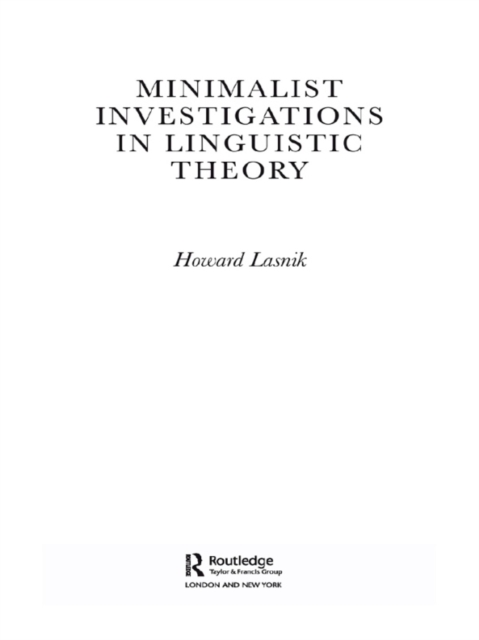Minimalist Investigations in Linguistic Theory, PDF eBook