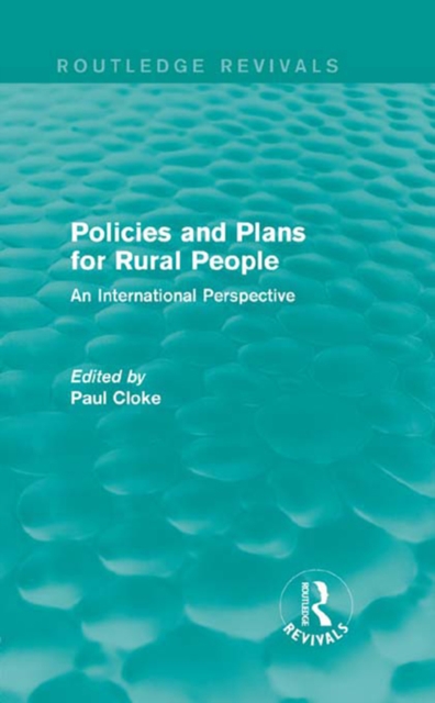 Policies and Plans for Rural People (Routledge Revivals) : An International Perspective, PDF eBook