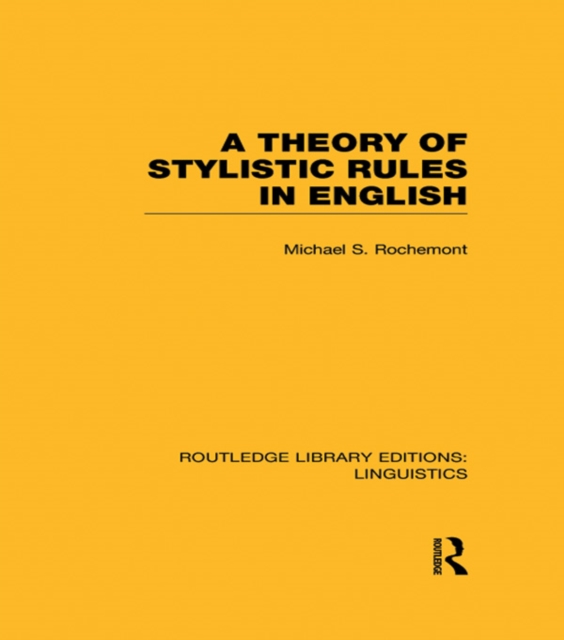A Theory of Stylistic Rules in English, EPUB eBook