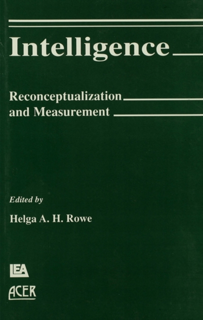 Intelligence : Reconceptualization and Measurement, PDF eBook
