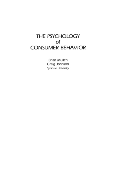 The Psychology of Consumer Behavior, EPUB eBook