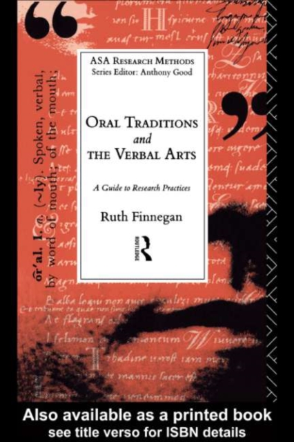 Oral Traditions and the Verbal Arts : A Guide to Research Practices, PDF eBook
