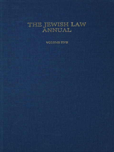 The Jewish Law Annual Volume 5, EPUB eBook