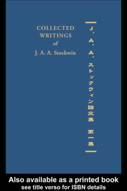 Collected Writings of J. A. A. Stockwin : Part 1, PDF eBook
