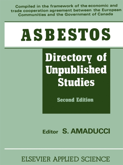 Asbestos : Directory of Unpublished Studies, EPUB eBook