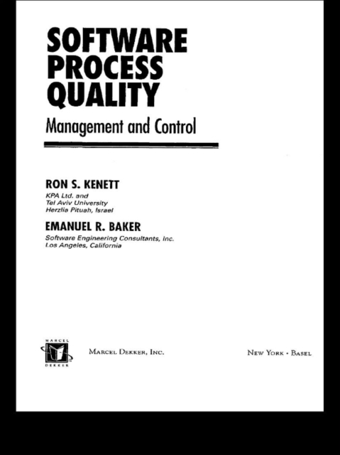 Software Process Quality : Management and Control, EPUB eBook
