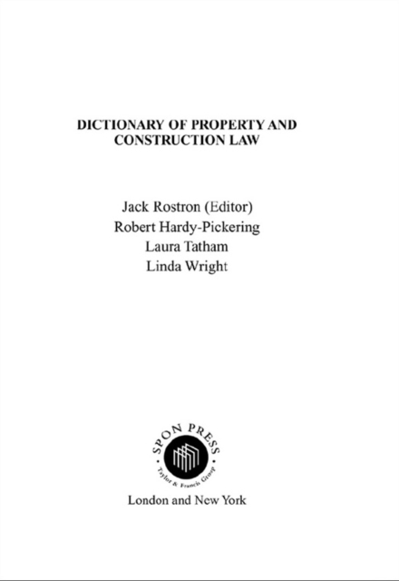 Dictionary of Property and Construction Law, EPUB eBook