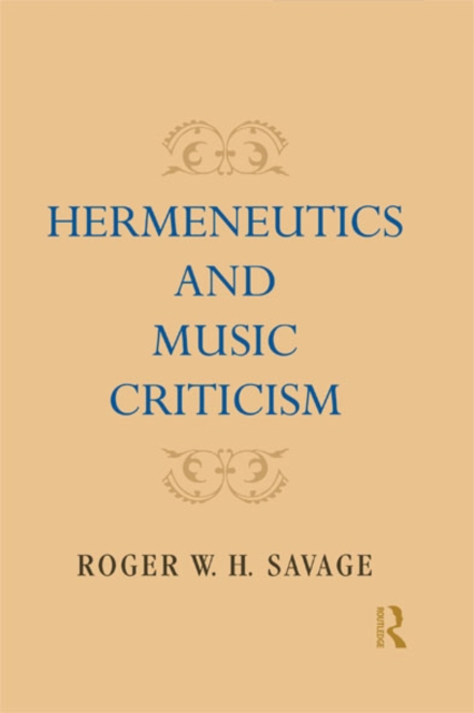 Hermeneutics and Music Criticism, EPUB eBook