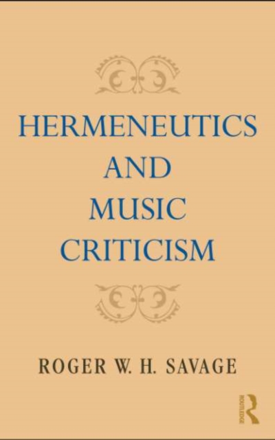 Hermeneutics and Music Criticism, PDF eBook
