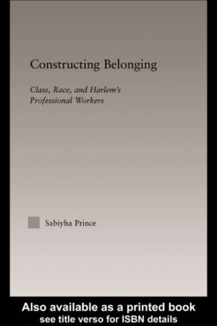Constructing Belonging : Class, Race, and Harlem's Professional Workers, PDF eBook