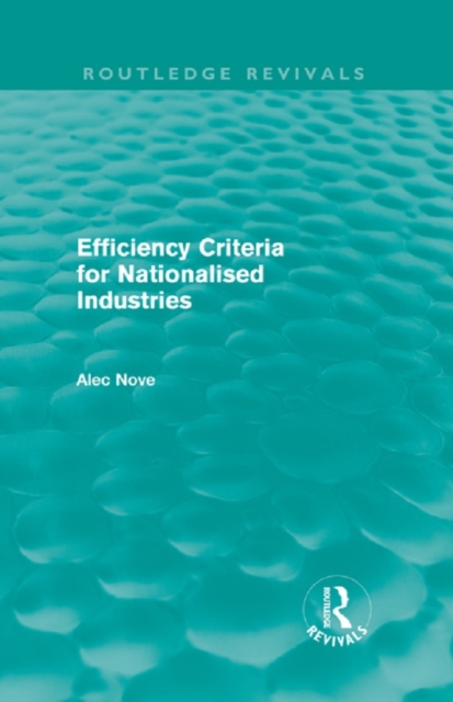 Efficiency Criteria for Nationalised Industries (Routledge Revivals), PDF eBook