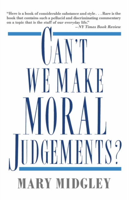 Can't We Make Moral Judgements?, PDF eBook