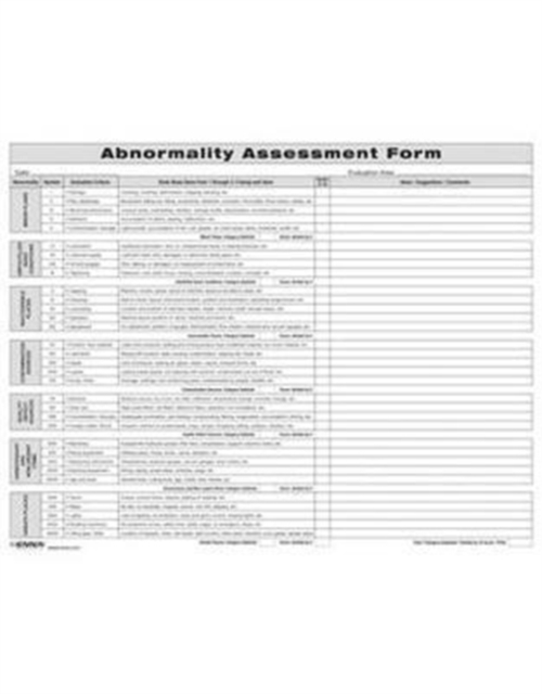 Abnormality Assessment Form, Loose-leaf Book