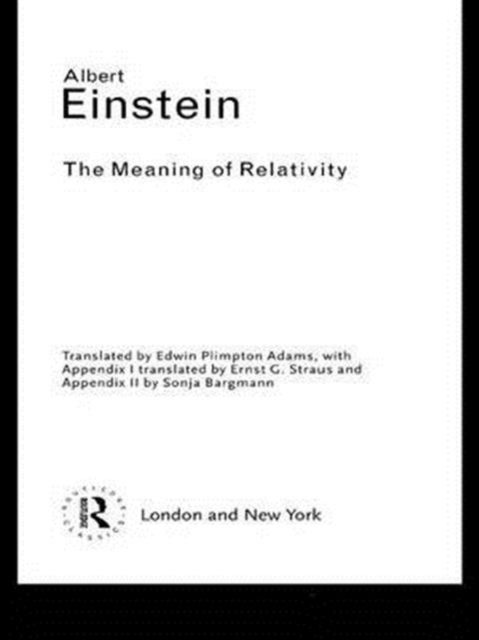 The Meaning of Relativity, Hardback Book