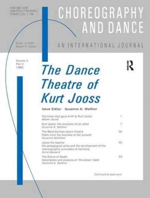 The Dance Theatre of Kurt Jooss, Hardback Book